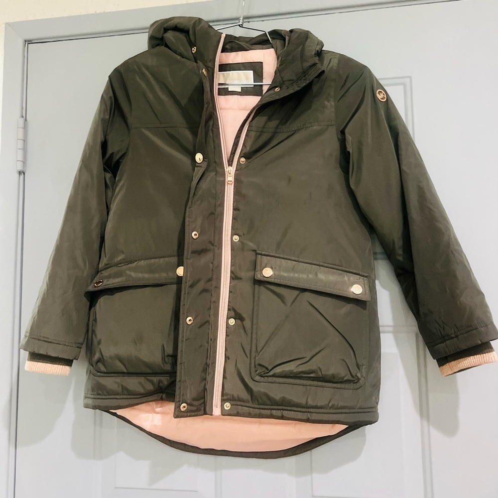 Michael Kors Big Girls' Snorkel Jacket , Green (Size 10/12)